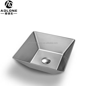 Lavabo de baño cepillado Fregadero de baño Fregadero de acero inoxidable Color primario Plata - Product Image 4