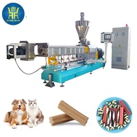Ligne de production complète Machine automatique de fabrication d'extrudeuse de friandises dentaires pour animaux de compagnie Usines de fabrication de collations pour chiens à mâcher doux