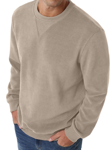 Ensemble de sweat à capuche uni pour homme, en velours côtelé 100 % coton, personnalisé, respirant, écologique, essentiel pour le printemps, de haute qualité, style streetwear - Product Image 1