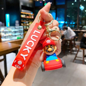 Llavero de Goma Promocional Personalizado Regalo de Dibujos Animados 3D PVC Anime <span class=keywords><strong>Super</strong></span> <span class=keywords><strong>Mario</strong></span> <span class=keywords><strong>Bros</strong></span> Llaveros Champiñón <span class=keywords><strong>Luigi</strong></span> Yoshi Anilla para Llaves - Product Image 3