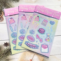 Etiquetas de dibujos animados impresión troquelada pegatinas hoja impermeable brillo vinilo Logo pegatina paquete A4A5A6 personalizado beso corte pegatina hoja