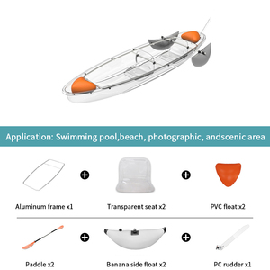 <span class=keywords><strong>Kayak</strong></span> Transparente a <span class=keywords><strong>Precio</strong></span> de Fábrica, Canoa Transparente con Fondo Transparente para 2~3 Personas, Kayaks Transparentes para Turismo con Accesorios Gratuitos - Product Image 2