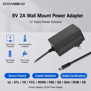 Adaptateur d'alimentation CA CC 9V 2000mA 18W pour bande LED <span class=keywords><strong>Arduino</strong></span> <span class=keywords><strong>UNO</strong></span> R3 Déshumidificateur de placard Routeurs Wifi Adaptateur d'alimentation 9V 2A - Product Image 1
