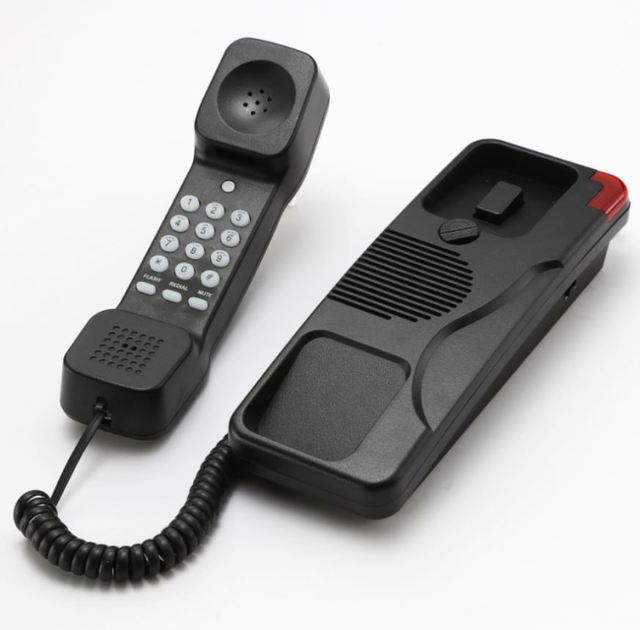 Wall Mounted Hotel Bathroom Phone ABS Plastic Waterproof Damp Proof SOS One Speed Dial Key Available 5-Year Warranty Voice Mail