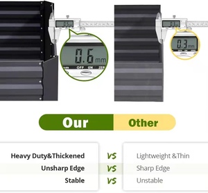 Lit de <span class=keywords><strong>jardin</strong></span> imperméable en <span class=keywords><strong>hauteur</strong></span>, pour le sol, 22.4 pouces, taille Extra haute, support de 36 pieds, boîte de planteur d'extérieur - Product Image 3