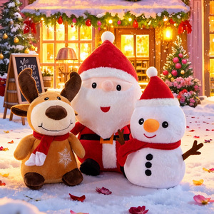 Jouets en peluche de Noël Père Noël, rennes et bonhommes de neige avec rembourrage en coton PP – Pack en gros de jouets en peluche pingouins pour cadeaux promotionnels - Product Image 2