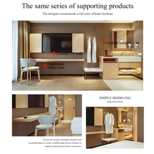 מיטות יחיד יוקרה מודרניות להתאמה אישית מיטות יחיד 5 כוכבים מלון סטים חדרי שינה התקנה קלה עשה חומר עץ באיכות גבוהה - Product Image 6