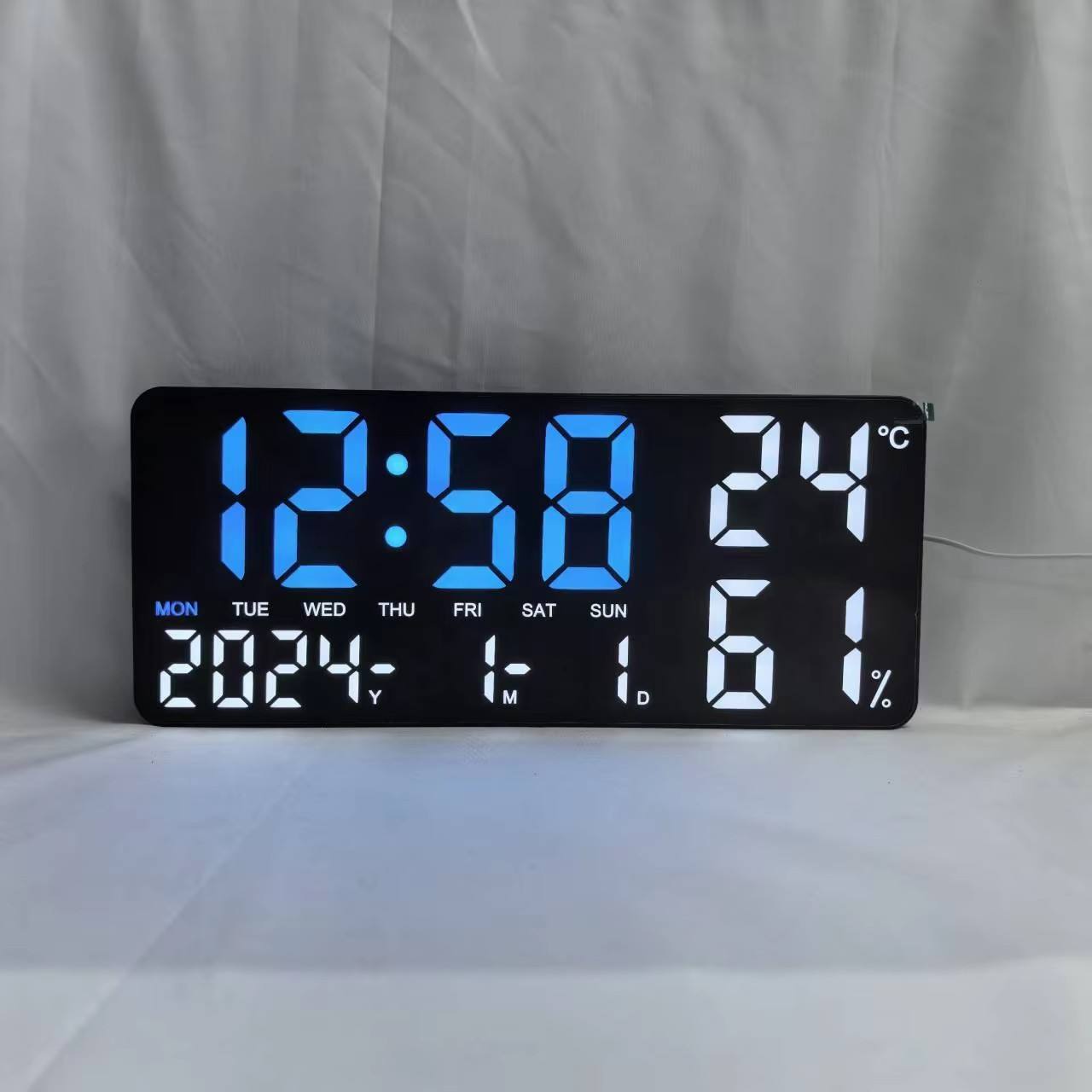 coque noire avec lumière bleue/blanche