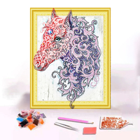Peinture Diamant Acrylique 30x40cm Personnalisée Écologique 5D Pierres Rondes DIY Cheval Peint à la Main pour Adultes et Enfants Cadeau