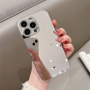 Bref argent <span class=keywords><strong>doré</strong></span> miroir antichoc étui pour <span class=keywords><strong>iphone</strong></span> 14 13 12 <span class=keywords><strong>Pro</strong></span> Max <span class=keywords><strong>11</strong></span> X Xr Xs 8plus galvanoplastie couverture arrière dure - Product Image 3