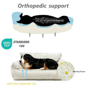 Luxury Customizable <b>Plush</b> Soft Winter Dog Bed Breathable Memory Foam Durable Square Solid Nest Removable Washable Cover Non-Slip - Product Image 3
