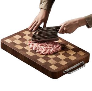 Tabla de Cortar de Bambú para el Hogar, Tabla de Cortar de Nogal Negro, Diseño de Tablero de Ajedrez Antibacteriano de Lujo Ligero - Product Image 4