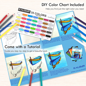 KALOUR-Juego de lápices de colores profesionales con paisaje marino de <span class=keywords><strong>36</strong></span> colores vibrantes en caja de papel para bocetos y dibujos - Product Image 5