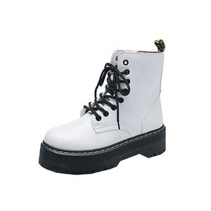Nuovi Stivali Impermeabili Autunno Inverno da Donna con Plateau e Suola Spessa, <span class=keywords><strong>Stivaletti</strong></span> <span class=keywords><strong>Neri</strong></span> a Metà Polpaccio Stile Martin - Product Image 1