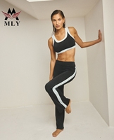 Bestseller Baumwoll-Yoga-Set Schnelltrocknender Sport-BH Hochtaillierte Leggings Damen Workout-Sets Dehnbare Pilates-Kleidung
