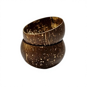 Sustainable <b>Coconut</b> <b>Shell</b> Bowl Handmade Natural Eco-Friendly Lightweight Durable for Smoothie Salad Fruit Rice Kitchen Tableware - Product Image 1