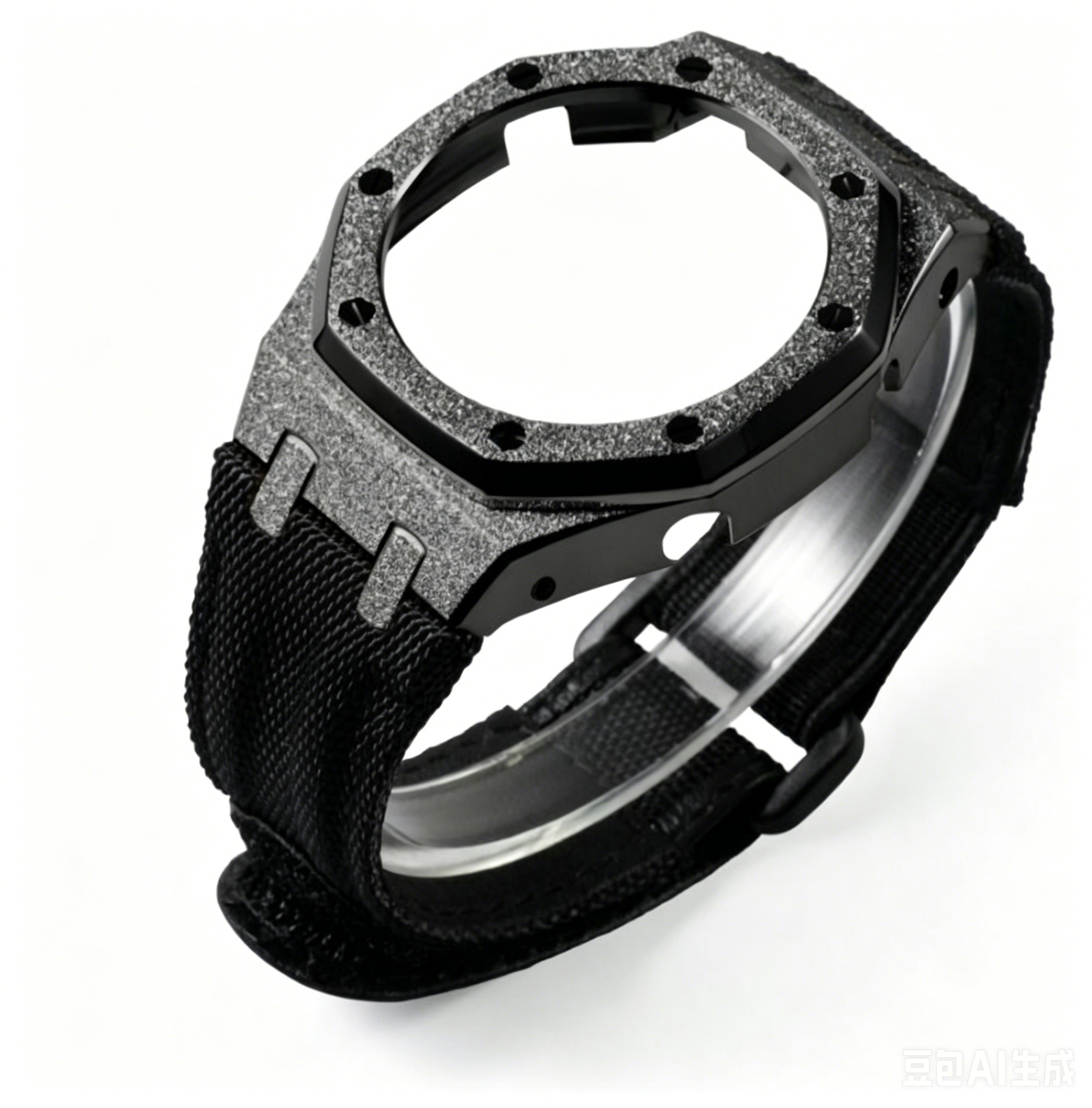 Black frosted metal case+Black Nylon band