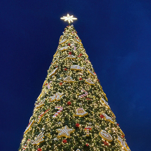 ต้นคริสต์มาสยักษ์ฝูงหรูหราต้นสนเทียมหิมะประดับ & ขาตั้งต้นไม้ - Product Image 1