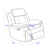 Fauteuil inclinable électrique pivotant en cuir véritable moderne, chaise à bascule pour salon, fauteuil de relaxation