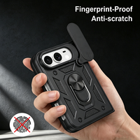 Coque Duo pour iPhone avec anneau métallique, support magnétique pour voiture, protection coulissante pour objectif, coque antichoc, coque rigide pour iPhone 18 Pro Max
