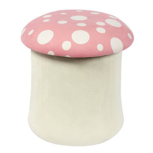 Taburete otomano de almacenamiento de setas Bailey con tapa extraíble Puf en forma de Otomano taburete de madera lindo taburete de almacenamiento tapa extraíble - Product Image 1