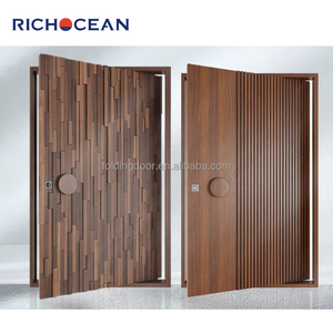 Porte d'entrée pivotante en bois massif de haute qualité RICHOCEAN, style villa française, isolation thermique, sécurité renforcée - Product Image 2