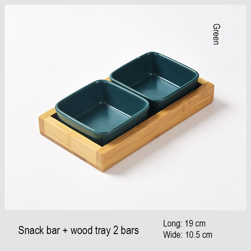snack bar+wood tray 2bars(green)