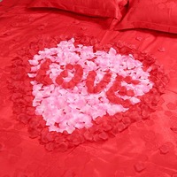 Pétales de rose artificiels en soie de luxe pour mariage, pétales de rose rouge, décoration pour la Saint-Valentin, vente en gros