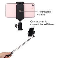 Meilleures ventes en gros PULUZ Tête de trépied avec griffe porte-accessoire 1/4 pouce et pince pour téléphone pour smartphones de 5,5 cm à 8 cm de largeur