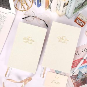 Journal guidé de réflexion quotidienne, format cinq minutes, non daté, format A5, citations inspirantes, gratitude simple, couverture en cuir, agenda - Product Image 2