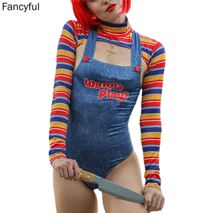 Disfraces de Halloween Talla 5XL para Mujer Muñeca Asesina de Pesadilla Aterradora ¿Quieres Jugar? Body de Personaje de Película Disfraz de <span class=keywords><strong>Chucky</strong></span> Conjunto de 2 Piezas - Product Image 2