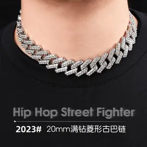 2404新款Hop古巴链厚20毫米男士项链满hiphop制造商销售