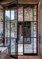 Portes en fer, portes intérieures en acier avec cadre en verre, portes françaises style Crittall