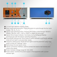 Hwaut - Probador de Inyectores Common Rail de Alta Presión CR-C V3, Herramienta de Diagnóstico AHE con Medición de Resistencia/Capacitancia, AC110-240V