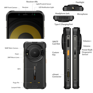 โทรศัพท์มือถือ <span class=keywords><strong>Ulefone</strong></span> <span class=keywords><strong>Power</strong></span> <span class=keywords><strong>Armor</strong></span> <span class=keywords><strong>16</strong></span> <span class=keywords><strong>Pro</strong></span> ระดับโลก หน่วยความจำ 4GB+64GB แบตเตอรี่ 9600mAh หน้าจอ 5.93 นิ้ว ลำโพงเสียงดัง <span class=keywords><strong>Armor</strong></span> <span class=keywords><strong>16</strong></span> <span class=keywords><strong>Pro</strong></span> - Product Image 2