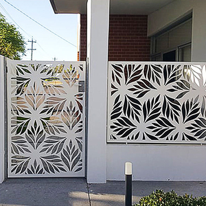 Panneaux de clôture décoratifs modernes en alliage d'aluminium découpés au <span class=keywords><strong>laser</strong></span>, résistants à la corrosion et thermolaqués, balustrade de luxe en <span class=keywords><strong>fer</strong></span> <span class=keywords><strong>forgé</strong></span> pour - Product Image 2