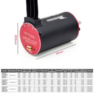 Moteur Brushless <span class=keywords><strong>Rocket</strong></span> <span class=keywords><strong>V2</strong></span> Étanche 3665 3800KV 3150KV 2750KV 2200KV avec ESC 80A pour Voiture RC 1/10 et Crawler RC - Product Image 6