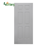 Usine bon marché vente en gros porte en mélamine MDF HDF PVC panneau de revêtement de porte en bois prémonté avec poignée prix