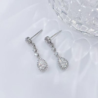 Orecchini a Goccia a Forma di Pera in Oro 18K con Diamanti Coltivati in Laboratorio, Orecchini a Clip alla Moda, Orecchini Pendenti, Orecchini con Diamanti, Orecchini in Oro