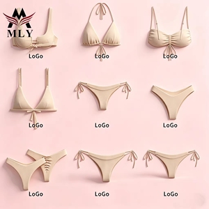 MLY-Ensemble de bikini sexy et solide pour femmes, string à nouer sur le côté, maillot de bain <span class=keywords><strong>femme</strong></span> avec bandage - Product Image 4