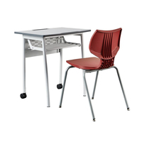 Mobilier scolaire réglable en hauteur ensemble de bureau et de chaises pour étudiants meubles de classe pour enfants tables d'école en métal chaises