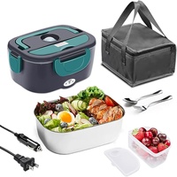 Boîte à lunch électrique double couche en acier inoxydable, chauffe-plat portable pour voiture et maison, avec sac de transport – Meilleure vente
