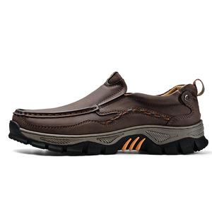 Mocassins en cuir PU pour hommes, à enfiler, semelle en caoutchouc, doublure en peluche, chaussures décontractées - Product Image 5