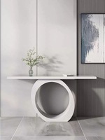 Nouvelle Table d'entrée minimaliste en marbre pour salon ou couloir d'hôtel Table d'angle élégante en métal
