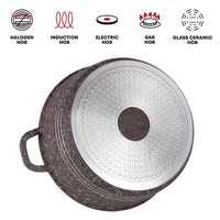 Batterie de cuisine à induction antiadhésive Casseroles et poêles en aluminium moulé de 8 pièces avec couvercles en verre Casseroles Marmites