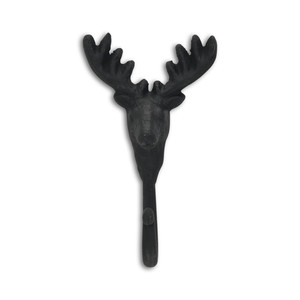 HMS 3 gancio a muro cervo cervo in ghisa nera a un solo livello per la casa per la cucina bagno soggiorno per asciugamani abbigliamento gioielli - Product Image 2