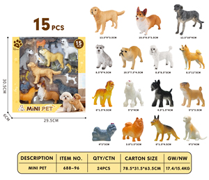 Paquete Mixto de 15 Figuras de Plástico de PVC de Perros, Juguetes de Mascotas - Product Image 4