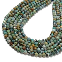 YMJ Original Hubei perles de pierre turquoise bleue 2mm 3mm 4mm 5mm perle ronde à facettes brillante pour la fabrication de bijoux