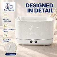 Diffuseur d'arômes Two Flowers 300 ml avec minuterie 8h, design cerf, pour la maison, la chambre et le bureau