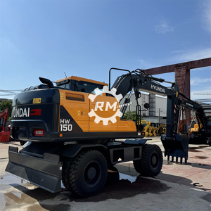 Excavadora de ruedas Hyundai HW150 para trabajo de movimiento de tierras Motor importado Bomba de motor Engranaje PLC Envío gratis - Product Image 6